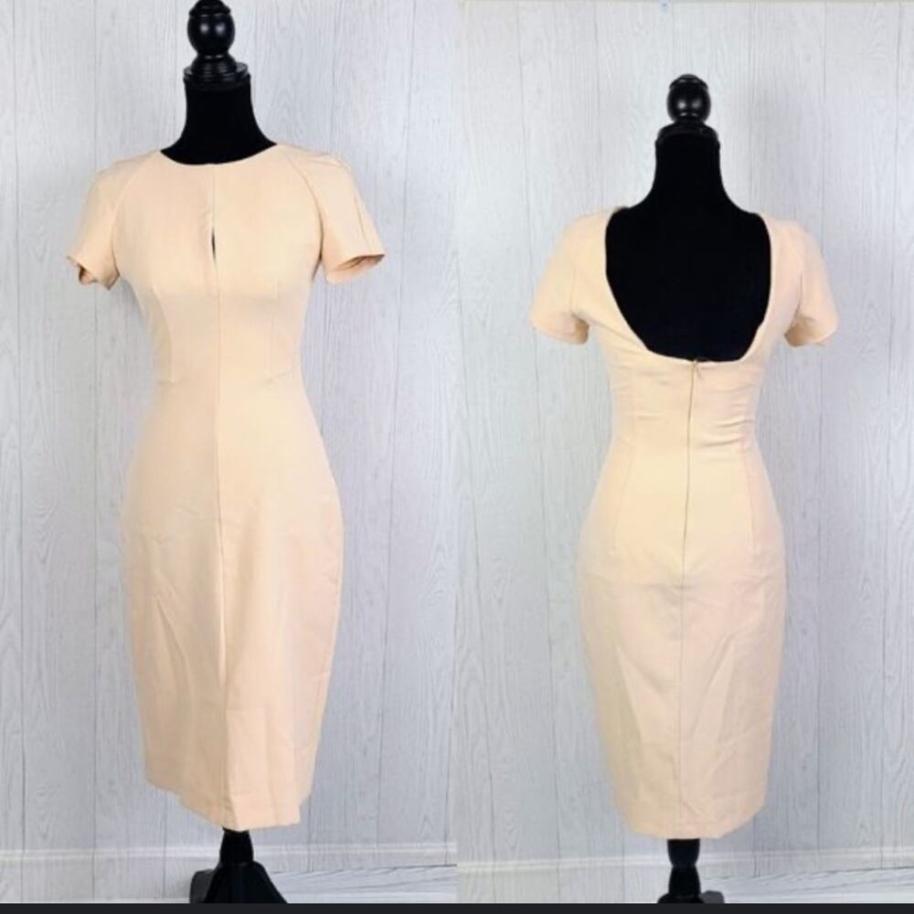 Zara Cream Midi Sheath Dress